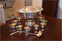 Sheridan fine silverplate footed punch bowl with