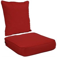 Solid Deep Indoor/outdoor Seat/back Cushions Red