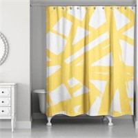 Monte Abstract Single Shower Curtain Yel