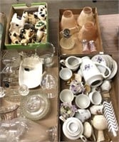 Animal Figurines, Teacups And Assorted Glassware