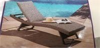 Rattan Wicker Patio Lounge Chair With Wheels
