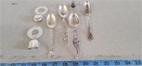 4 collector spoons,  3 are marked Sterling, 2