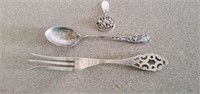 Small fork,spoon and pendent all marked