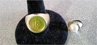 Ring with Peso dated 1945 and tie tac marked