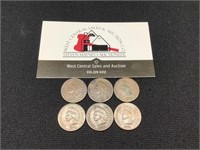 Six 1880 Indian Pennies