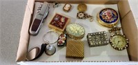 Miscellaneous pillboxes and jewelry