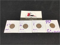 4 - F to F+ Full Liberty Indian Head Pennies