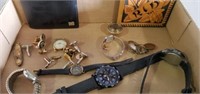 Miscellaneous watches, cufflinks, knife