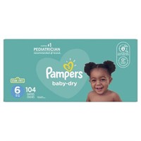 New Pampers Baby-Dry Diapers, Size 6 (104 ct)