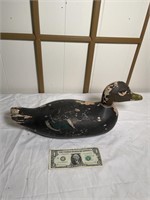 Early wooden duck decoy leaded weight