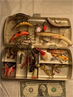 Assorted 1950s era fishing lures in aluminum lure