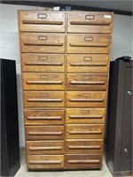 Vintage oak 18 drawer cabinet 3 foot wide by 6
