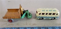 Vintage greyhound friction bus and  Dinky