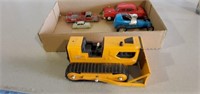 Vintage cars and bulldozer mostly Tonka and
