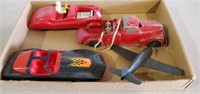Vintage metal public truck and 2 cars and