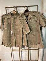 Large short sleeve military shirts x2