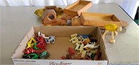 2 boxes wood truck and animal and