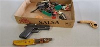 Plastic figures, toy gun plastic and toy knife