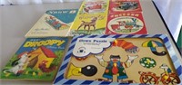 Children's vintage books and puzzle