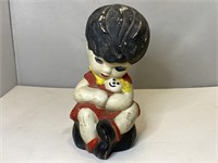 Vtg Ceramic Figure  Girl with Doll