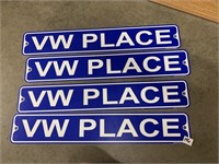 4 VW PLACE METAL SIGNS