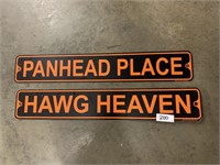 PANHEAD PLACE AND HAWG HEAVEN METAL SIGNS
