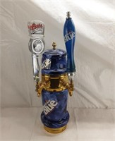 LABATT BLUE CERAMIC & BRASS BEER TAP DISPENSER-