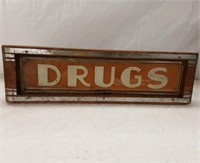 VINTAGE DRUG STORE SIGN - 27"×8" - NEEDS NEW PLUG