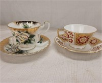 CROWN DANBY & ROYAL ALBERT CUPS & SAUCERS - GOOD