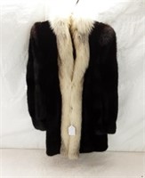 HIGH QUALITY BLACK MINK JACK WITH FOX TRIM