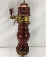 VINTAGE MAHOGANY & BRASS BEER DISPENSER  - 32"