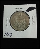 1964 SILVER CANADIAN HALF DOLLAR COIN