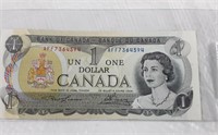 CANADIAN ONE DOLLAR BILL 1973 - UNCIRCULATED