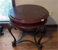 Kincaid Wood Iron Round Accent Lamp Table