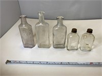 Clear Vtg Medicine Bottles