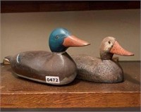 Vintage Folk Art Duck & Duck Decoys
