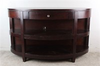 Wooden Curved Television Entertainment Center