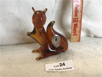 Handblown Pilgrim Glass Squirrel Figurine