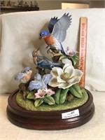 Bluebird Family by Andrea Porcelain Bird Figurine