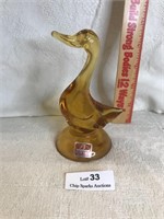 Handblown Viking Glass Duck Figurine