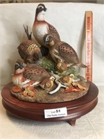 Quail Family By Andrea Porcelain Bird Figurine