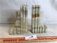 Vintage Hand Carved Alibaster Bookends