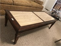 Vintage Coffee Table with Marble Inserts