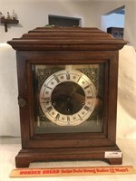 Nice Wooden Mantle Clock with Key - Etc.