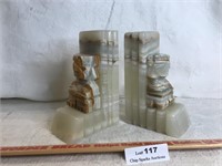 Vintage Set of Tiki Alabaster Bookends