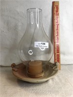Pottery Candle Holder with Glass Chimney