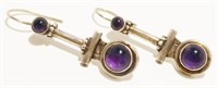 Sterling Silver & Amethyst Earrings 6.6g