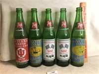Lot of Collector 7up Bottles IU - Indy 500 Etc.