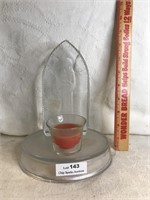 Vintage Religious Viking Glass Candle Holder