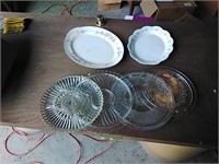 six platters / serving pieces